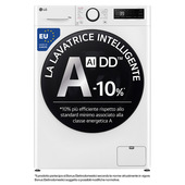LG F4WR6010AGW Lavatrice 10kg AI DD, Serie R5, Classe A-10%, 1400 giri, TurboWash 360, Lavaggio a vapore, White