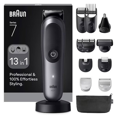 Braun AIO7560 tagliacapelli Nero, Argento 14 Ioni di Litio
