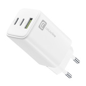Cellularline Multipower Trio Port 65W - Smartphone, tablet e laptop Caricabatteria da rete 65W con 3 porte USB + USB-C + USB-C