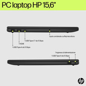 HP 15-fd0068nl Intel® Core™ i5 i5-1235U Computer portatile 39,6 cm (15.6") Full HD 16 GB DDR4-SDRAM 512 GB SSD Wi-Fi 6E (802.11ax) Windows 11 Home Argento