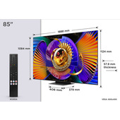TCL C7L TV 85C7L SQD‑Mini LED da 85", 4K HDR, 3000 nit, 1.624 zone di dimming, Google TV, 144Hz, Dolby Vision & Atmos, Audio Bang & Olufsen