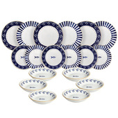 Tognana Porcellane MC070186246A servizio da tavola 18 pz Porcellana Blu, Bianco