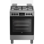 Beko FBE62310GX cucina a libera installazione Inox, 60x60cm, piano gas, forno elettrico ventilato, grill elettrico, 66 Lt, Сlasse A