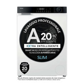 Haier X Series 5, Lavatrice Slim 9 KG, 20% più efficente della classe A, 1400 giri, Bianco, AI PowerDrive, Vapore, Wi-Fi, Smart AI, Super Fast 15', HW90-BP14357TUIT