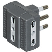bticino S3604G adattatore per presa di corrente Tipo L (IT) Grigio, Bianco