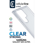 Cellularline Clear Strong - Galaxy S25 Ultra Custodia rigida con bordi in gomma