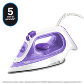 Braun TexStyle 3 - Ferro da stiro a vapore, Piastra con tecnologia FreeGlide3D, 2350W, 270ml, Viola/Bianco (SI3042VI)