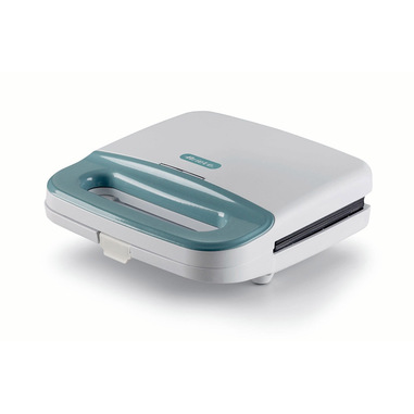 Ariete 1971 Tostiera Breakfast, Piastra elettrica per toast, sandwich e panini, 750W, Piastre fisse grill, Rivestimento antiaderente, Posizione e riponimento verticale, White & Aegean Teal