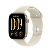 Apple Watch Series 12 GPS, cassa 42 mm in alluminio color oro chiaro con cinturino Sport sabbia - S/M