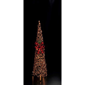 Regalo Albero in rattan e ferro con 20 LED (funzionamento a pila 3AA x 1,5V)