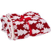 AD Trend 117122ROS coperta con maniche 130 x 160 cm Poliestere Rosso, Bianco