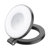 Cellularline Magnetic Ring Light Luce magnetica con attacco MagSafe - , ideale per selfie, video e call. Regolabile in 3 tonalità e 3 livelli di intensità, pieghevole e orientabile. Compatibile con iPhone e Android tramite anello metallico incluso.