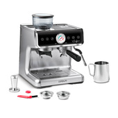 Polti Coffea G50S, macchina da caffè manuale con macina grani integrato e montalatte professionale