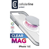 Cellularline Clear Mag - iPhone 16e Custodia rigida con bordi in gomma compatibile con ecosistema MagSafe