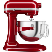 KitchenAid 5KSM60SPXEER Sbattitore con base 375 W Grigio, Rosso, Acciaio inox