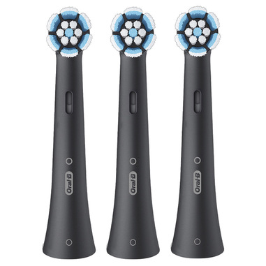 Oral-B Testine di Ricambio iO Series Gentle Care Black, testine rotonde di ricambio originali, setole angolate per una rimozione più profonda della placca, testina più morbida, adatte a gengive sensibili, 3