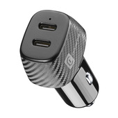 Cellularline Car Multipower DUO - iPhone, Samsung, Xiaomi, Oppo and other Smartphones and Tablets Caricabatterie da auto con 2 porte USB-C