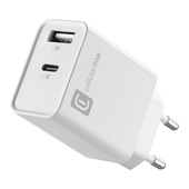 Cellularline Multiport Charger PD 20W Caricabatterie 20W con porta USB-A e USB-C