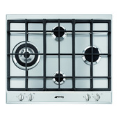 Smeg P64XGHUE Incasso Piano cottura a gas Nero, Acciaio inossidabile piano cottura