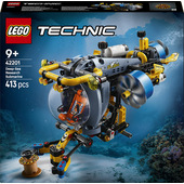LEGO Technic 42201 Sottomarino per Esplorazioni Abissali, Giocattolo con Eliche Mobili e Cabina Apribile, Giochi Bambini 9+