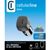 Cellularline USB-C Car Power 20W Caricabatteria da auto USB-C 20W