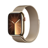 Apple Watch Series 9 GPS + Cellular Cassa 45mm in Acciaio inossidabile Oro con Cinturino Loop Milanese