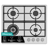 Hisense GM663XHFSI piano cottura Acciaio inox Da incasso 60 cm Gas 4 Fornello(i)