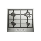Indesit THP 641 W/IX/I 1 piano gas inox 60cm 4 fuochi brucitaore doppia corona griglie in ghisa lavabili in lavastoviglie