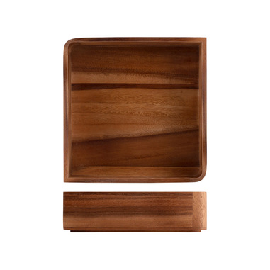 H&H Lifestyle Coppa in legno Acacia forma quadrata cm 25xh7