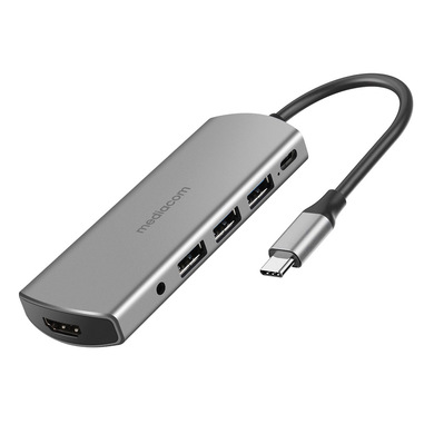 Mediacom MD-C309 replicatore di porte e docking station per notebook Cablato USB 3.2 Gen 1 (3.1 Gen 1) Type-C Alluminio