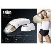 Braun Silk-expert Pro Silk expert Pro 5 PL5243, Epilatore A Luce Pulsata Donna, Per La Rimozione Permanente Dei Peli Visibili A Casa Tua, Bianco/Oro
