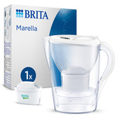 Brita Caraffa filtrante acqua Marella (2.4L) incl. 1 x filtro MAXTRA PRO All-in-1 che riduce cloro, calcare, PFAS e metalli - Eleganza e funzionalità
