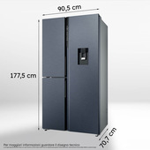 Haier HSPR79F18EWMB Frigorifero Side By Side 3 Porte Libera installazione 573L E Nero