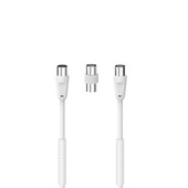 Hama Cavo antenna M/F con adattatore M/M, 3 metri, 85 dB, ferrite, bianco