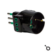 IOPLEE 87671-4077A adattatore per presa di corrente Tipo L (IT) Tipo L (IT) + Tipo F Nero
