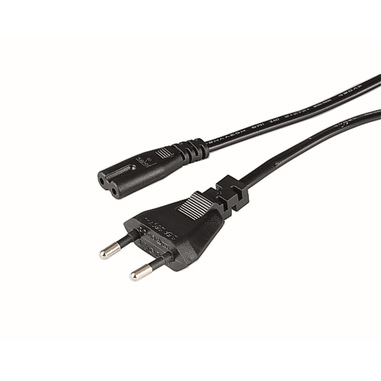 Hama Cavo di collegamento alla rete elettrica spina 10A (EUR)/presa 2 poli,1,5 metri, nero (pack audio)