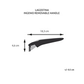 Lagostina Ingenio, Manico rimovibile, Per tutte le padelle Ingenio, Garantito 10 anni, Petrolio