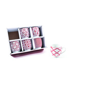Mercury Set 6 Tazzine Caffe' in Porcellana Conf. Regalo Assortiti