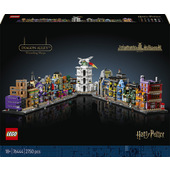 LEGO Harry Potter 76444 Negozi di Magia di Diagon Alley, Kit Modellismo per Adulti in Microscala con Edifici e 12 Personaggi