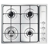 Smeg SR64S piano cottura Acciaio inossidabile Da incasso 60 cm Gas 4 Fornello(i)