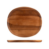 H&H Lifestyle Piatto Acacia in legno forma ovale cm 29,5x33