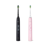 Philips Sonicare serie 4500 Sonicare Spazzolini Elettrici Sonici, conferione da 1 Spazzolino Rosa e 1 Spazzolino Nero HX6830/35