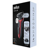 Miniatura prodotto Braun Series 6 61-R1200s Rasoio Elettrico Uomo Con Accessorio Rifinitore Di Precisione EasyClick, SensoFlex, Wet&Dry, Ricaricabile, Rasoio A Lamina Senza Fili, Rosso