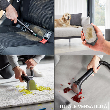 clean it lavatappeti pulizia rapida di macchie e liquidi Rowenta Clean It Compact, Lavatappeti, Lava Tappezzeria per Tappeti,  Divani, Auto con Testine Intercambiabili, Doppio Serbatoio Acqua  Pulita/Sporca, Sistema di Auto Pulizia, 400 W, IN3020