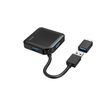 Miniatura prodotto Hub USB 3.0 da tavolo, 4 porte, cavo integrato con adattatore Type C,nero