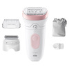 Miniatura prodotto Braun Silk-épil 7 7-030, Epilatore Elettrico Donna Per Una Epilazione Semplice, Bianco/Rosa