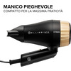 Miniatura prodotto Imetec B-Travel Asciugacapelli da viaggio, portatile e compatto, 1400 W, manico pieghevole, doppio voltaggio, concentratore di precisione, 2 combinazioni aria/temperatura, custodia da viaggio, idea regalo