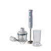 Miniatura prodotto 601 Frullatore a Immersione con tritatutto, 700 W, 2 velocità, Lama in acciaio inox, Gamba removibile, Bicchiere trasparente, Bianco & Celeste