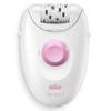 Miniatura prodotto Braun Silk-épil 1 1-000, Epilatore Elettrico Donna Con Cavo, Pelle Liscia Per Settimane, Bianco/Rosa