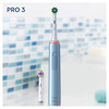 Miniatura prodotto Oral-B Spazzolino Elettrico Ricaricabile Pro 3 - 3700 Blu. 1 Spazzolino + 2 Testine